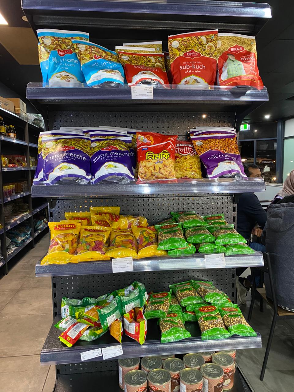 South Asian groceries shelf